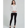 thumbnail image 6 of Camii Mia Womens T-shirts Long Sleeve Zipper V-neck White Shirts, 6 of 6