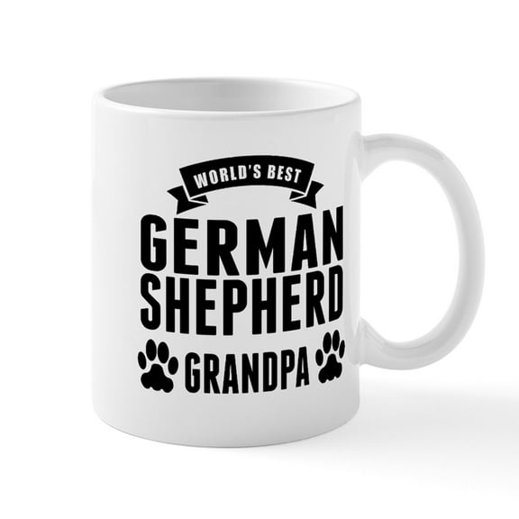 CafePress - Worlds Best German Shepherd Grandpa Mugs - 11 oz Ceramic Mug - Novelty Coffee Tea Cup