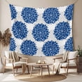 thumbnail image 2 of Dahlia Flower Large Tapestry for Bedroom Wall Hanging Tapestry, Farmhouse Botanical Blue Grey Floral Ceiling Backdrop Tapestries Poster Blanket Wall Decor for Teens Room Living Room Dorm 100" x 59", 2 of 8