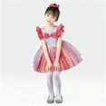 thumbnail image 5 of Loopsun Girls Princess Dress, Girls Sequin Star Sleeveless Crew Neck Sundress Puff Performance Dress Red, 5-6 Years, 5 of 5