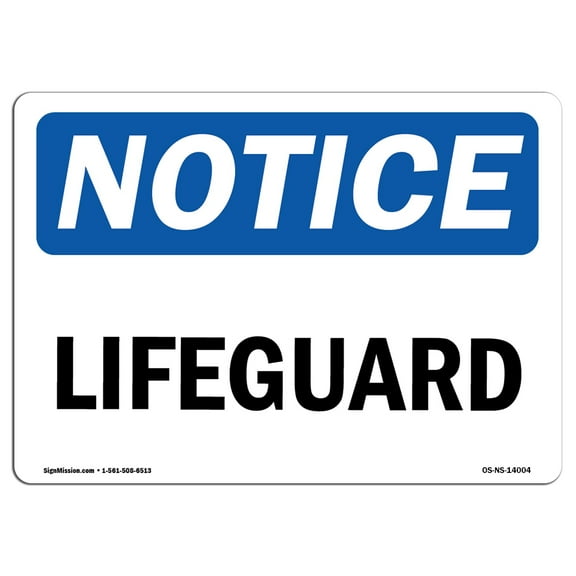 OSHA Notice Signs - Lifeguard | Decal | Protect Your Business, Construction Site, Warehouse & Shop Area |  Made in the USA