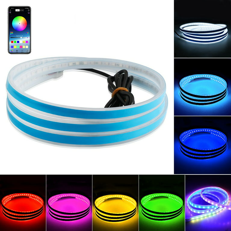 Exterior Light for Cars, 59/71 Inches Car Hood Light Strip with Dreamcolor  Chasing, RGB Led Strip Lights Flexible Waterproof LED Daytime Running