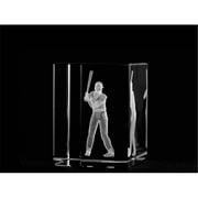 Asfour Crystal 1159-70-149 2 L x 2.75 H x 2 W in. Crystal Laser-Engraved Baseball Player Sports Laser-Cut