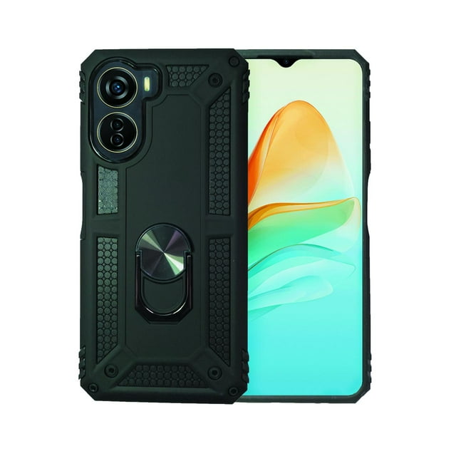 Funda Con Anillo Soporte Uso Rudo Para Zte Axon 40 Lite Negro Atti ZTE Axon 40 Lite