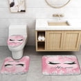 thumbnail image 5 of 4PCS/Set Pretty Eyelash Shower Curtain set Waterproof Cloth Polyester Bath Curtain Bathtub Curtains, Bathroom Carpet Bath Mat Toilet Rugs, Bathroom Decor, 72"x72", Bling Pink Hello Gorgeous, 5 of 7