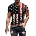 thumbnail image 3 of JURANMO Dollar Deals Men's Distressed USA Flag T-Shirt 4th of July Patriotic Graphic Tees Shirts Casual Round Neck Muscle Fit Tops Independence Day Short Sleeve Blouse Multicolor M, 3 of 6