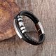 thumbnail image 2 of Elegante pulsera de cuero de tres capas, 18,5 cm, 2 of 2