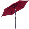 thumbnail image 1 of Outsunny Parasol de Patio Rond en Aluminium de 8,5 Pieds avec Manivelle et Inclinaison, Rouge Vin, 1 of 10