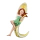 thumbnail image 2 of Estatua de niña con plumas, figura de niña, pieza decorativa de resina, adorno de escritorio, decoración del hogar para tocador, comedor, entrada Verde Amarillo, 2 of 9