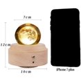 thumbnail image 3 of 3D Crystal Ball Music Box Luminous Rotating Musical Box with Projection LED Light and Wood Base Best Gift for Birthday Christmas Valentine's Day Home Decor Wooden Music Box (Moon), 3 of 5