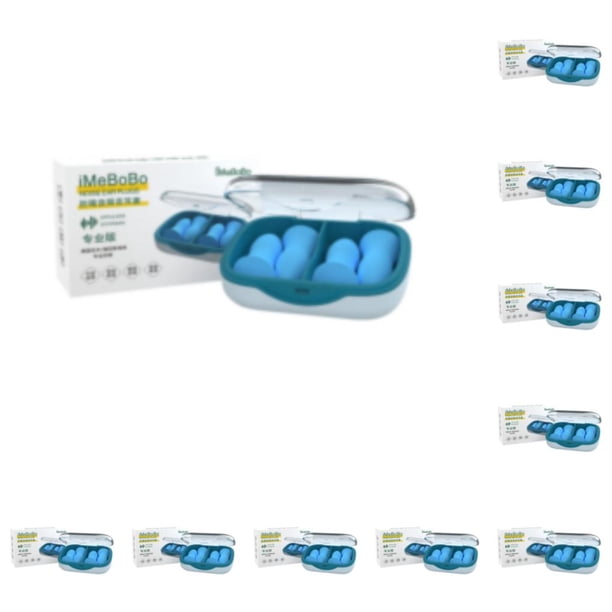 Methold Tapón para los oídos de 3 capas Tapón para los oídos para dormir Reducción de ruido Profesional Insonorizado Anti-ronquidos Orejas Azul 4 piezas 10Conjunto