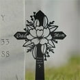 thumbnail image 4 of Dad and Mom Memorial Grave Markers Cross Flower Grave Plaque Stake Cemetery Decorations for Yard, 4 of 7