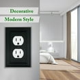 thumbnail image 6 of Matte Black Decorative Outlet Covers Wall Plates, Bamboo Fiber Light Switch Covers, Natural Material Electric Receptacle Switch Plate Outlet Cover of various styles (1 Gang Duplex 4 Pack), 6 of 7