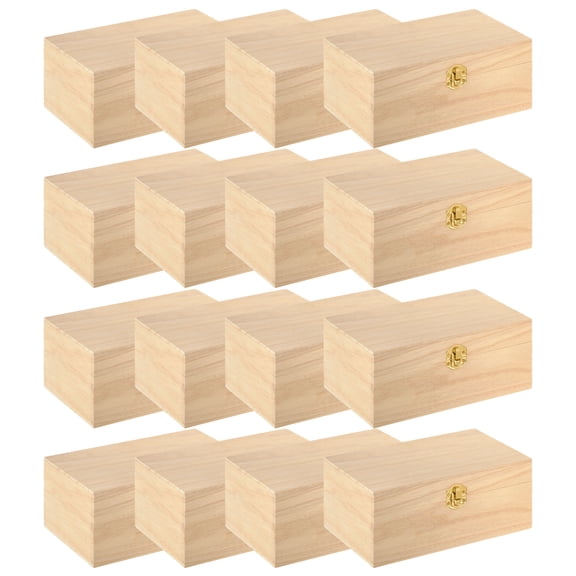 8.4â€ Unfinished Wooden Box by Make Market - Ready-To-Decorate Wood Box for Trinkets - Coins - Jewlery - Valuables - Bulk 12 Pack