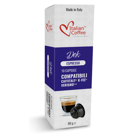 Italian Coffee Decaf Espresso Roast Coffee Pods  80 Ct (8 Boxes of 10)