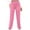 Pink, variant on AherBiu Pajama Pants for Women Elastic High Waisted Joggers Pants Cinch Bottom Sweatpants Trousers