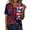 Blue, variant on MEICHEN Lidies' Patriotic Tops Summer Printed Short Sleeve Blouses America 250th Anniversary Graphic Tees Casual V Neck T Shirt