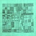 thumbnail image 1 of Ahgly Company Indoor Square Abstract Turquoise Blue Contemporary Area Rugs, 3' Square, 1 of 4
