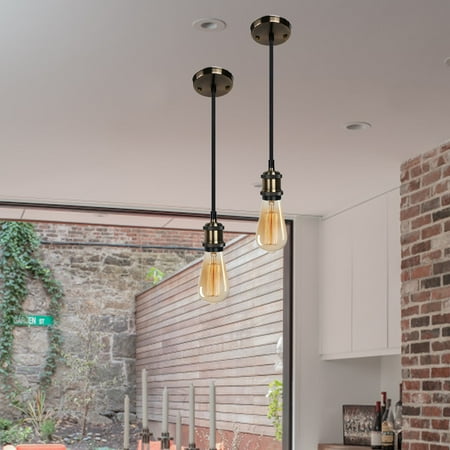 

LOHAS Transitional One Light Mini Pendant from Edison Collection in Black Finish 2 Light