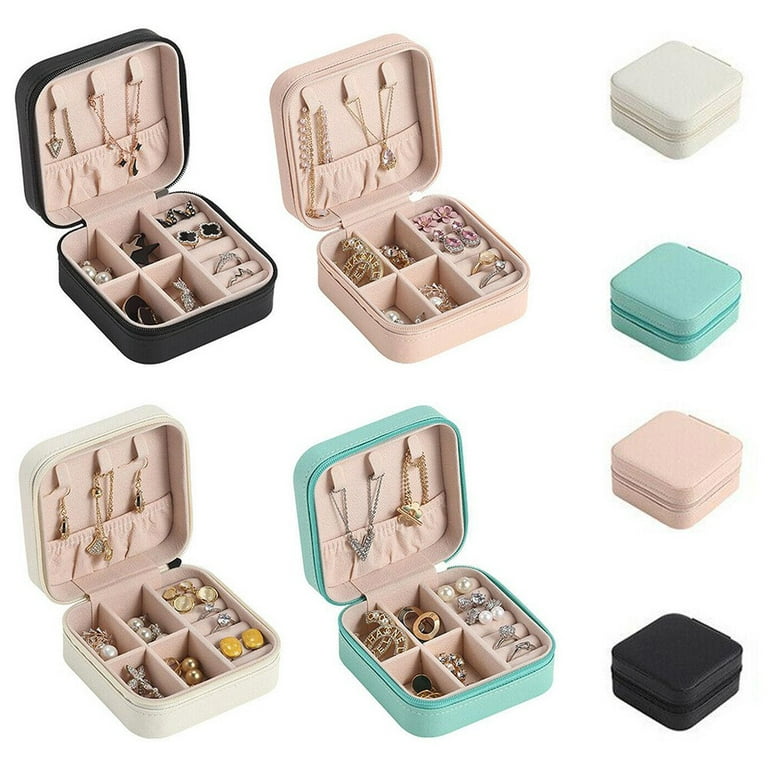 Small Faux Leather Multi-compartment Travel Jewelry Box & Jewelry Storage  Organizer - Zen Merchandiser