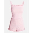thumbnail image 5 of No Boundaries Ruffle Tank Top and Shorts Sleep Set, 2-Piece, Women's XS-XXL, 5 of 5