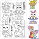 thumbnail image 1 of Sello transparente de silicona con diseño de personas y animales (oso y conejo), escala de peso, ideal para álbumes de recortes, diarios y creación de tarjetas. Medidas: 4,3 x 6,3 pulgadas., 1 of 8