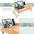 thumbnail image 4 of Rossie Home Bamboo Bed Tray / Lap Desk with Phone Holder, Large, Natural, 4 of 6