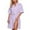A-Purple56, variant on Contrast Trimmed Robe for Women Half Sleeve Shawl Collar Mini Nightrobe Soft Elegant Loungewear Robes