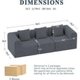 thumbnail image 2 of 94.5" Modular Sectional Sofa with Deep Seating, Very Easy Assembly, Pipleo Modular L-Shaped Couch with High-Density Memory Foam for Living Roomm, 3 Seats, 2 of 9