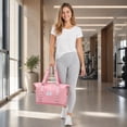 thumbnail image 3 of Large Utility Tote Bag Collapsible Duffle Bag Nylon Tote Travel Bag Organizer Water Resistant Carryall Bag for Weekend Trip Gym Overnight Use Black 1 Pack, 3 of 5