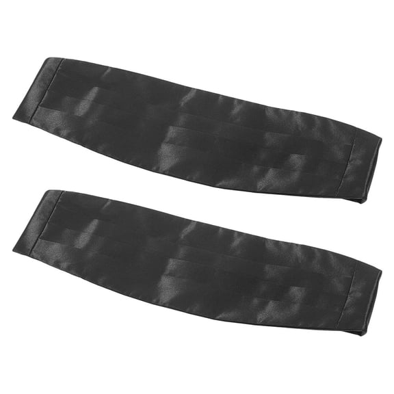 LABSERRON 2Pcs Mens Solid Black Cummerbund for Tuxedo Formal Wedding Events