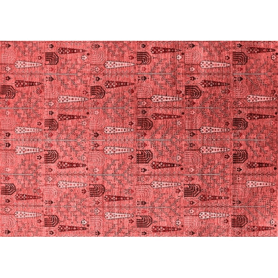 Ahgly Company Indoor Rectangle Oriental Red Industrial Area Rugs, 5' x 7'