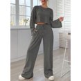 thumbnail image 2 of Cenuakty Women’s Two Piece Outfits Set Long Sleeve Ribbed Knit Crop Tops and Drawstring Pants Set Loungewear, 2 of 3