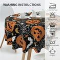 thumbnail image 4 of Halloween Tablecloth 70 Inch Round, Black Pumpkins Spider Web Decorative Tablecloths Stain Resistance Polyester Halloween Table Cloth for Holiday Parties Kitchen Dining Indoor Outdoor, 4 of 6
