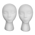 thumbnail image 4 of 2-Pack Foam Mannequin Heads with Wig Caps, White Dad Style, 28x21CM Foam Cap Stand for Display, 4 of 8