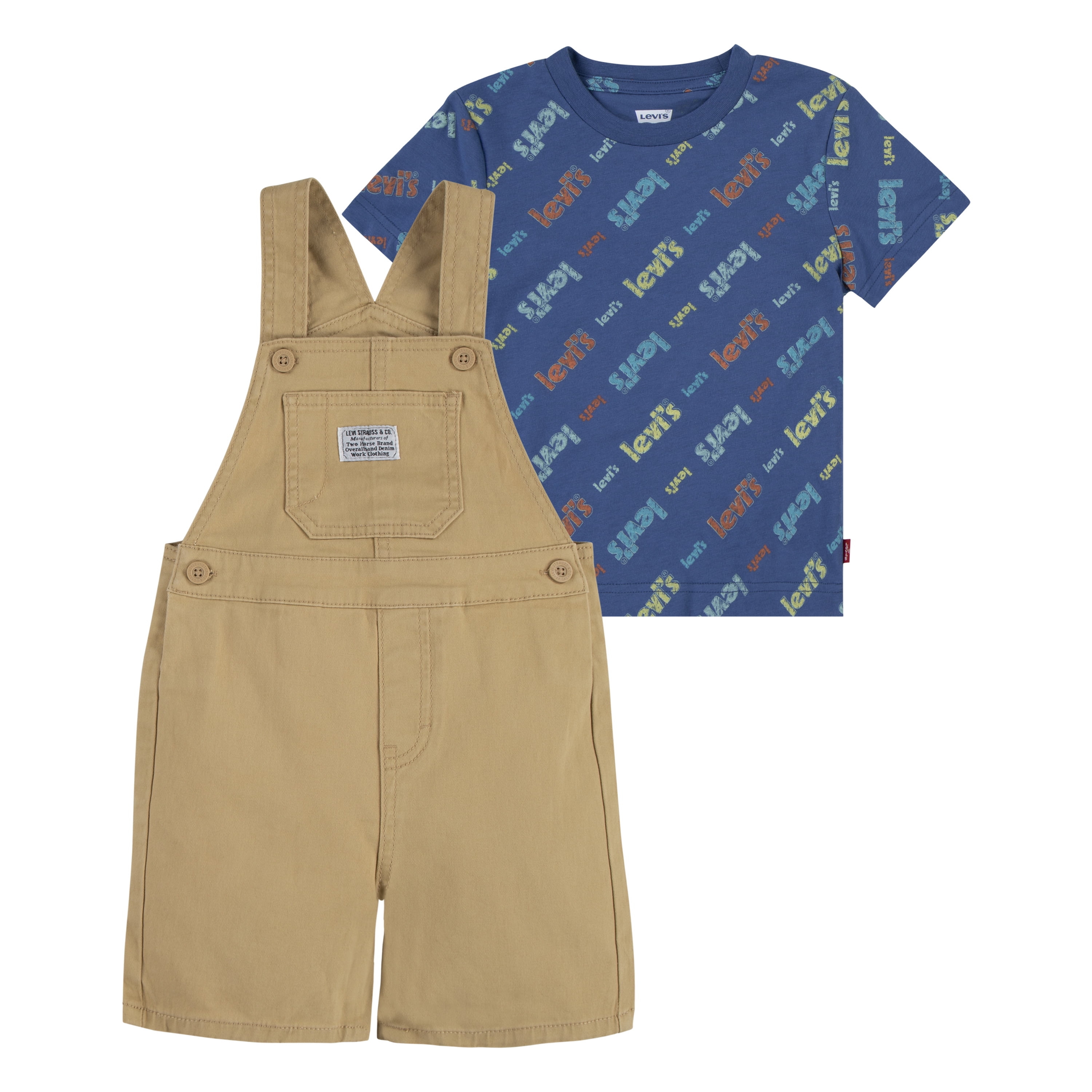 Levi's Toddler Boys Poster Logo Shortall Set, Sizes 2T-4T