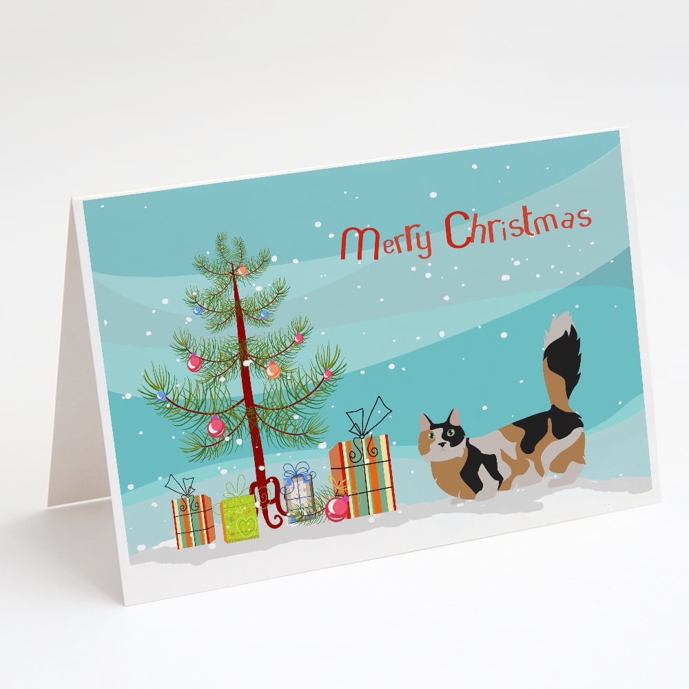 Munchkin 3 Cat Merry Christmas Greeting Cards and Envelopes Pack of 8