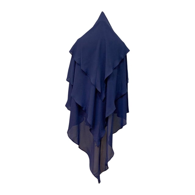 Bufanda de hijab para mujer, suave, transpirable, de color sólido, cómoda y larga. Azul oscuro