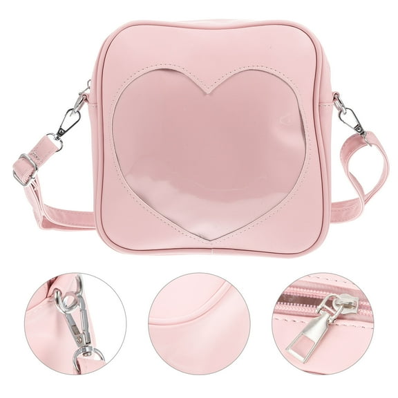 HOOWIFFY Shoulder Handbags For Women Shoulder Bag Zipped Closure Pink Pu Leather 1Pack