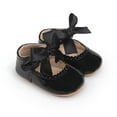 thumbnail image 4 of Xfvqtps Baby Girls Walking Shoes Lace Bowknot Princess Non Slip Comfortable Soft Sole PU Infant Prewalker Summer New Baby Everything Casual Breathable Cute Rubber Toddler Shoes Black, 4 of 9