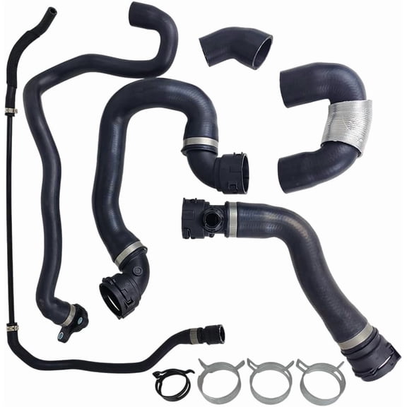 6Pcs Radiator Coolant Water Hose Pipe Kit Replacement for 135i 335i 335xi 335i xDrive 2007 2008 2009 2010 11537585023 17128570061 17128634285 11537598234 17127600131