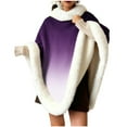 thumbnail image 2 of Wowcloth Woman's Printed Fleece Loungewear, Plush High-Collar Cape, Thermal Homewear for Cozy Indoor and Relaxation, 2 of 6