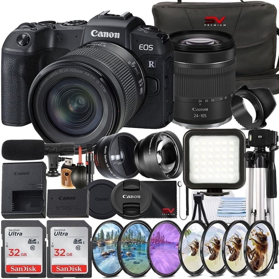 Canon EOS RP Mirrorless Camera with RF 24-105mm Lens   2 Pack 32GB Memory Card   Case   LED Flash   SV Premium Accessory Bundle (International Version)