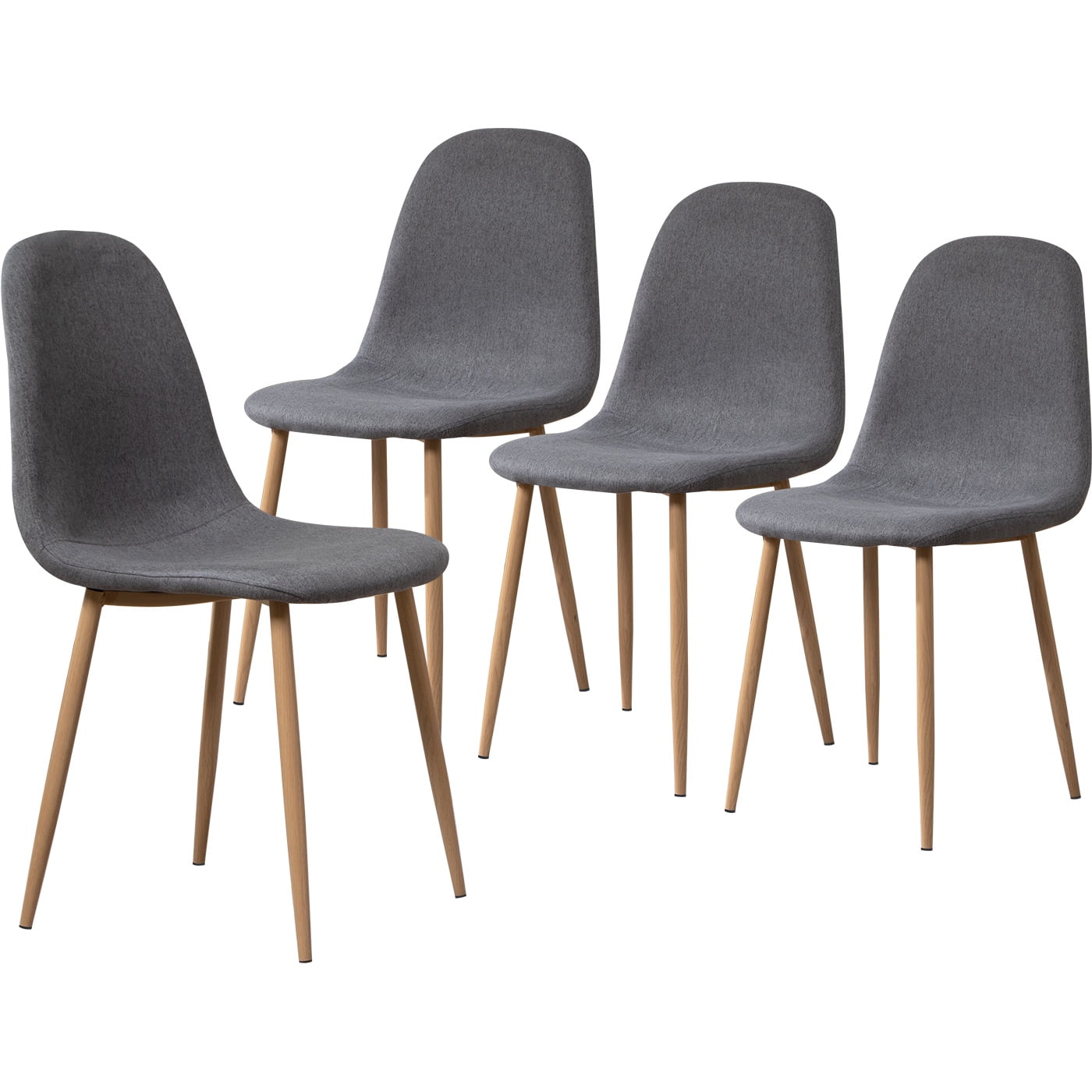 Boowill Modern Dining Chairs Set of 4, Deep Gray Kitchen Side Chairs