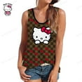 thumbnail image 3 of Nouveau Mode Simple Polyvalent Vêtements pour Femmes Grande Taille Été Imprimé Hello Kitty Col Rond Sans Manches T-Shirt Haut Débardeur Yening, 3 of 6