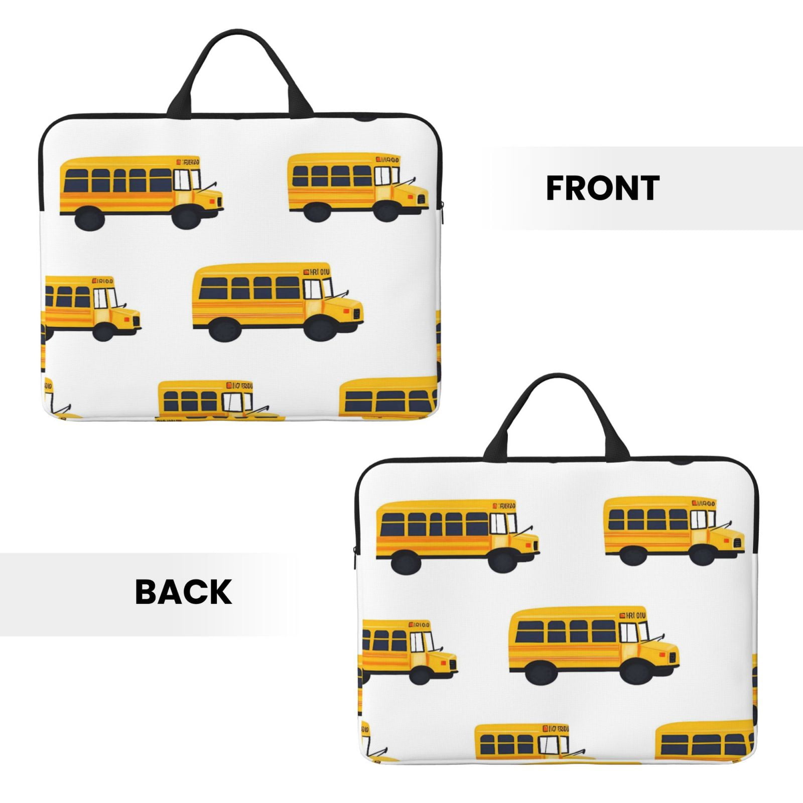Laptop Sleeve Bag For Women Men 14inch Waterproof Durable Protective Computer Carrying Cover Handle Laptop Case Bag Yellow Bus
