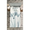 thumbnail image 3 of Ambesonne Flower Quilted Bedspread Set 2 Pcs, Tulips with Solar Effect, Twin Size, Dark Petrol Blue White, 3 of 3