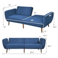 thumbnail image 3 of Spaco Convertible Futon Sofa Bed Adjustable Couch Sleeper with Wood Legs-Navy, Couch for Living Room, Loveseat Sofa for Small Spaces, Living Room, Office, Soft Couch Easy to Install, 3 of 9