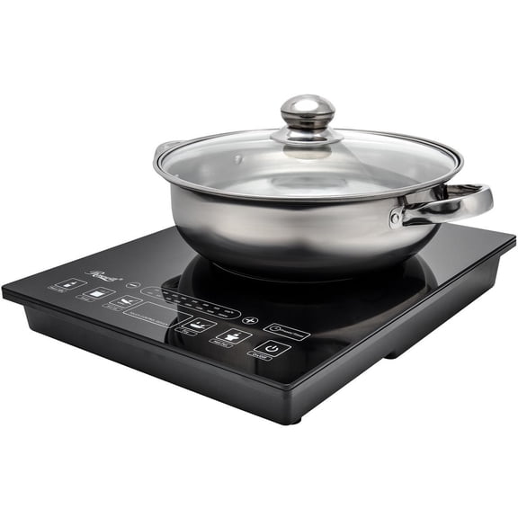 Rosewill 1800W Portal Induction Cooktop Burner | Large Digital Screen Display | 1800 Watt | 5 Pre-Programmed Cooktop Settings | Stainless Steel Pot Included | 10" 3.5 QT - RHAI-15001