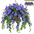 thumbnail image 5 of 1/2PCS Artificial Hanging Flowers PlantsBasket for Outdoor Decoration, Silk Flower Planter UVResistant for Home Porch Patio Balcony Yard Spring Decor, 5 of 10